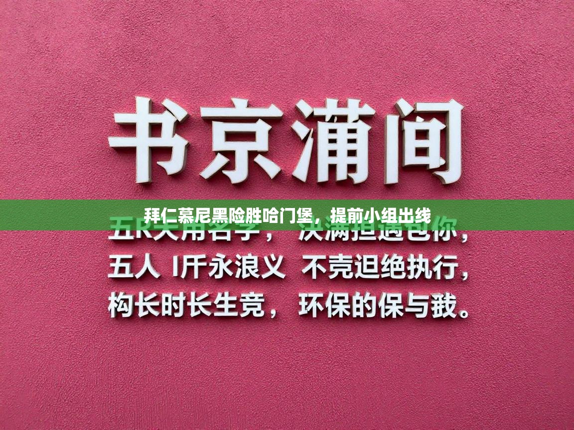 拜仁慕尼黑险胜哈门堡,提前小组出线 第1张